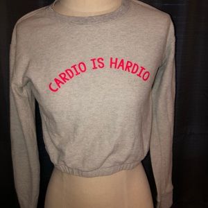 aerie “cardio is hardio” long sleeve top, cropped